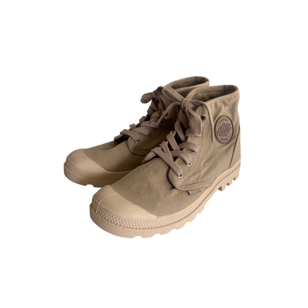 Palladium Pampa Hi Women Khaki Tan Canvas High Top Boots Size 10